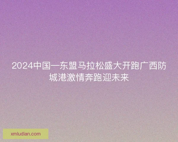 2024中国—东盟马拉松盛大开跑广西防城港激情奔跑迎未来